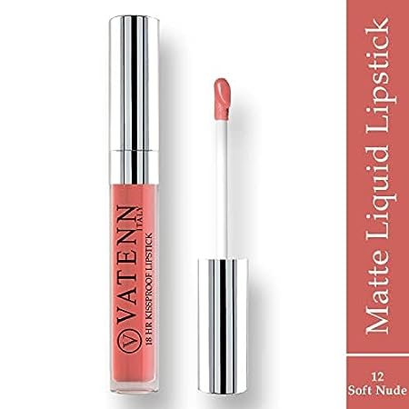 VATENN ITALY - 18 Hr Kissproof Lipstick - (Sh-12,Soft Nude)