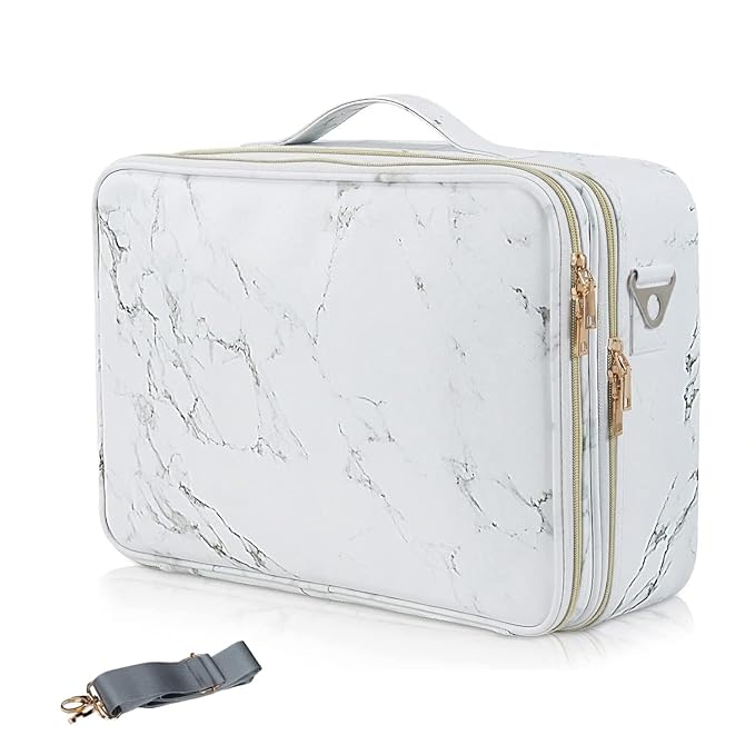 WHITE MARBLE VANITY BAG 40 X 28 X 12