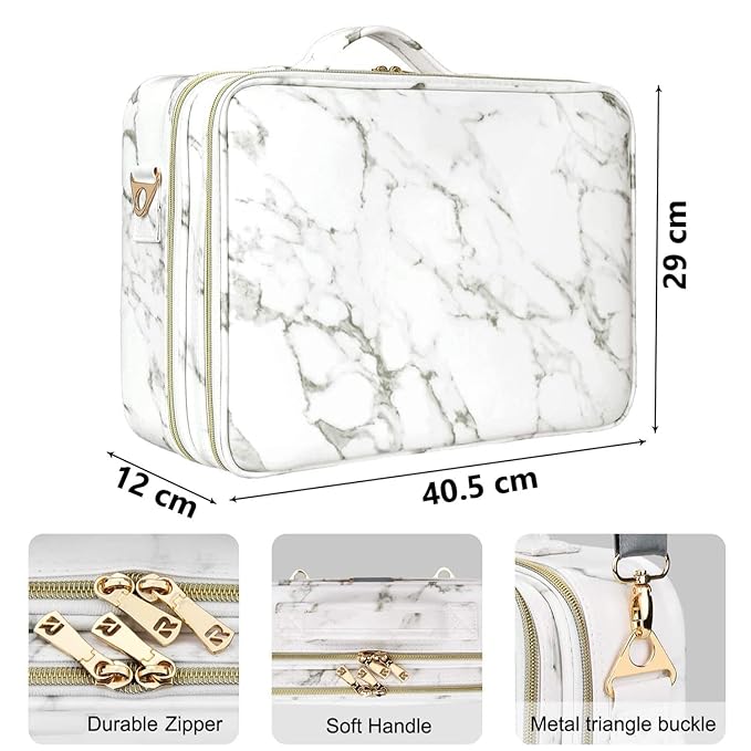 WHITE MARBLE VANITY BAG 40 X 28 X 12